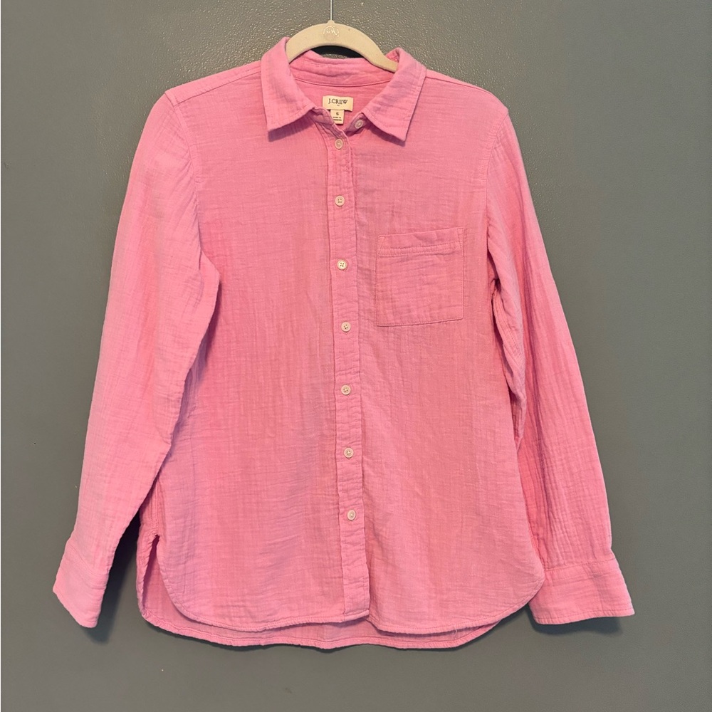 J. Crew Pink Button-Down Cotton Shirt
